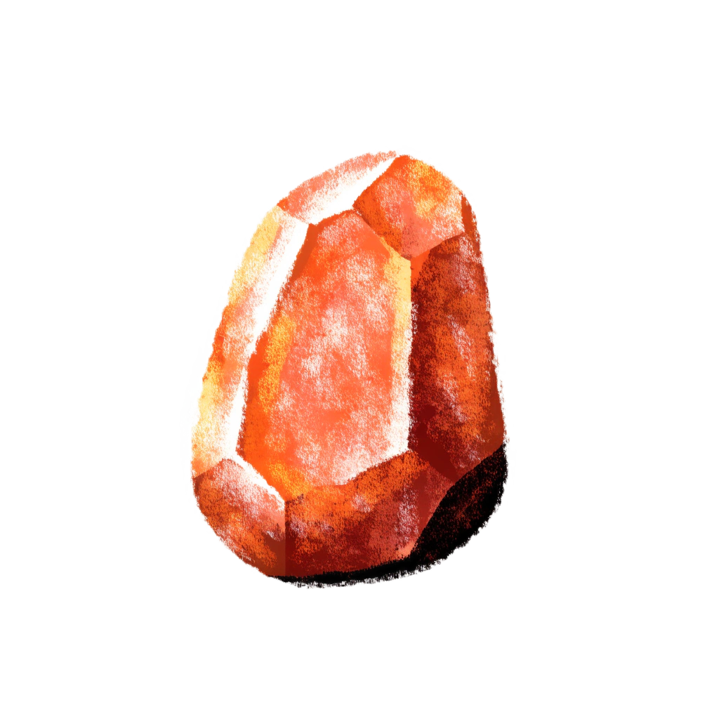 Illustration pierre naturelle brut de cornaline, illustration pour le filtre collection cornaline