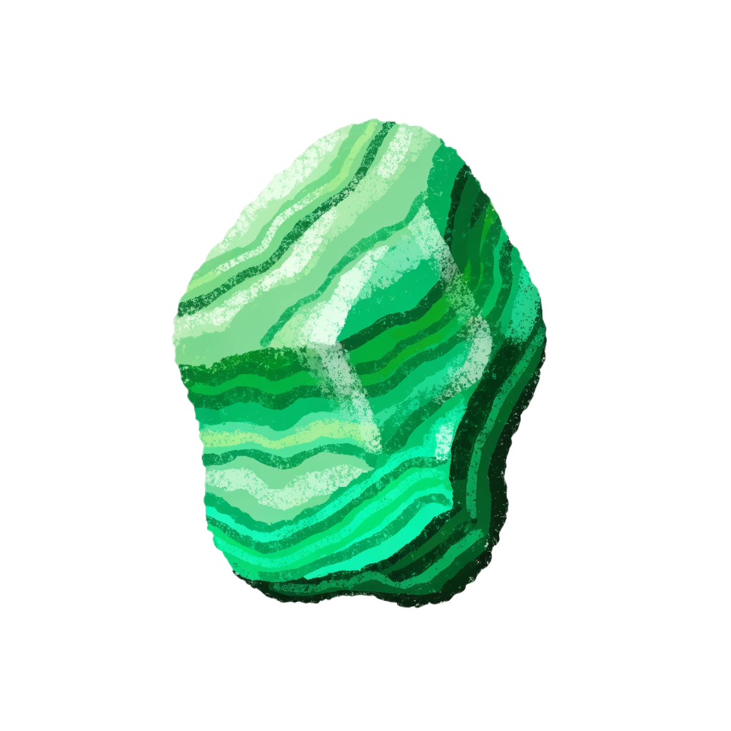 Illustration pierre naturelle brut de Malachite, illustration pour le filtre de la collection contenant de la malachite