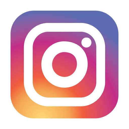 Logo instagram qui r'envoie vers la page associé de la marque playsir. Le logo à la forme d'un appareil photo carré aux bords arrondis. à l'intérieur un dégradé d'orange vers le violet.
